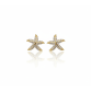 Brinco estrela do mar cravejada com zirconia lado